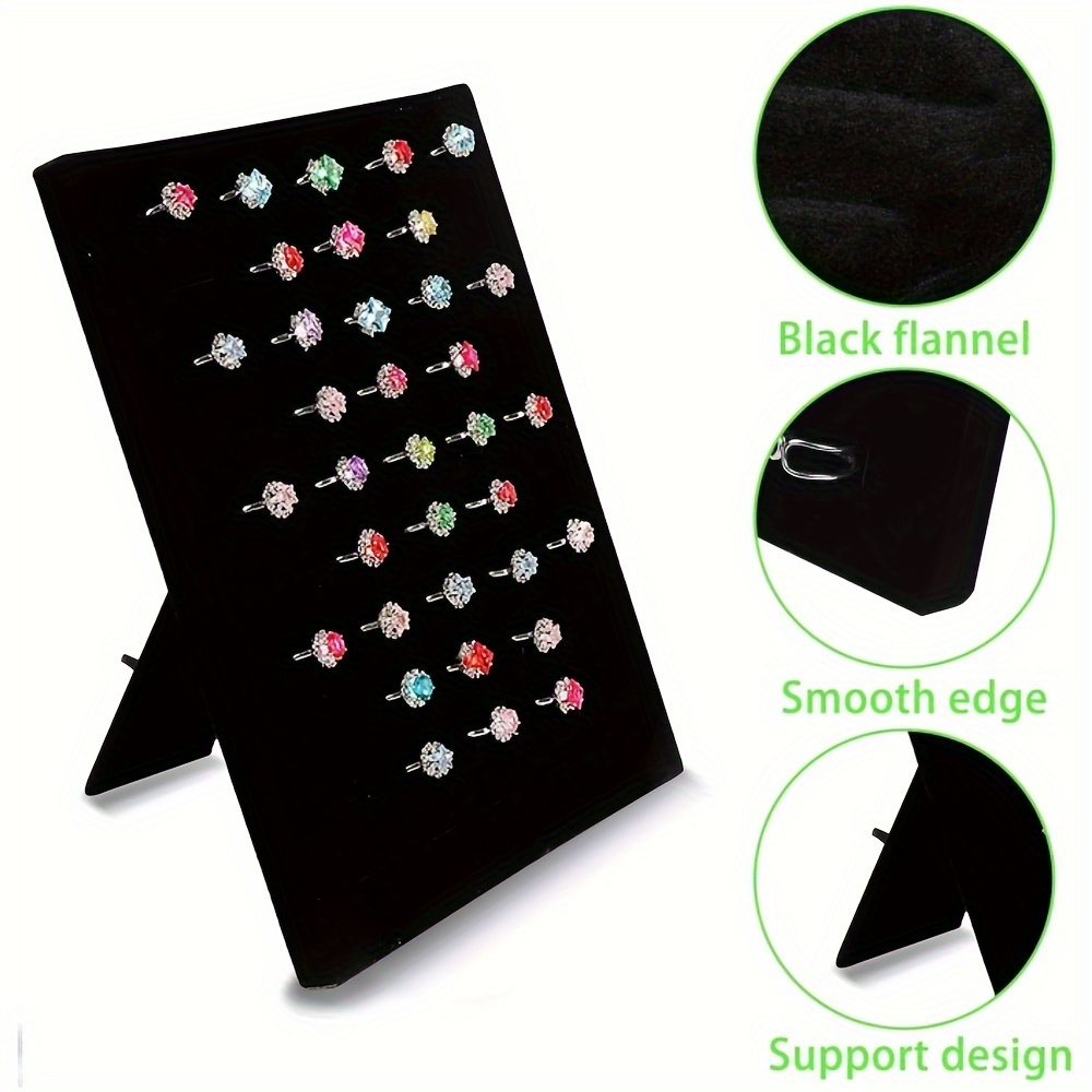 Black Velvet Ring Holder with 50 Card Slots